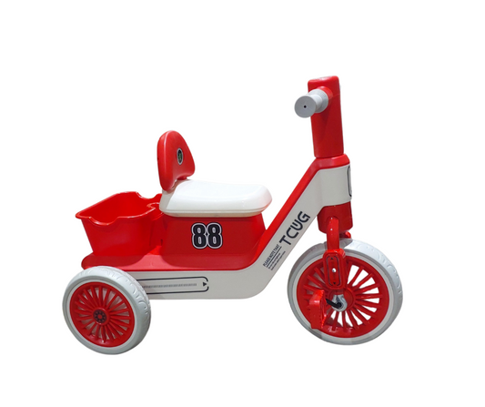 Triciclo Infantil Estilo Moto con Luces, Sonido y Canasto