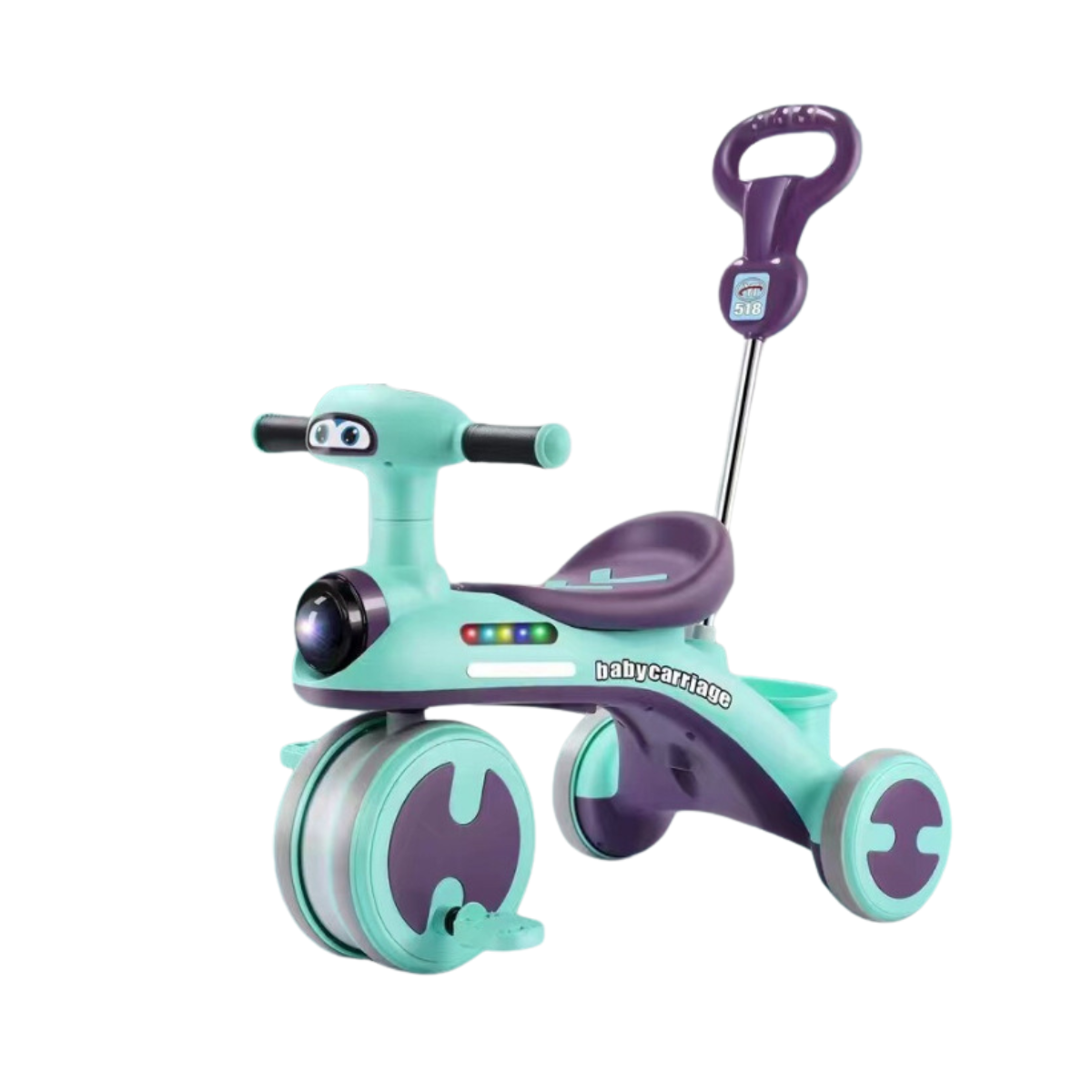 Triciclo Infantil con Empujador, Luces y Sonido – Ergonómico y Seguro