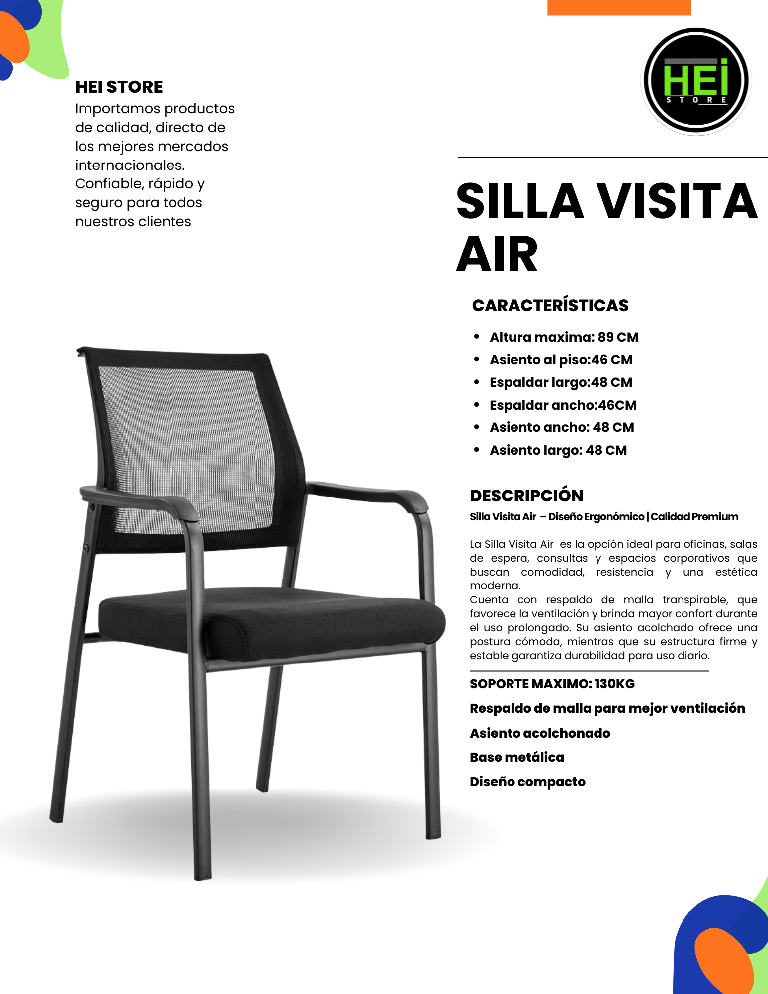 SILLA DE VISITA MODELO AIR SVA00
