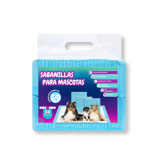 Sabanillas para Mascotas L - Súper Absorbentes 60x60 CM