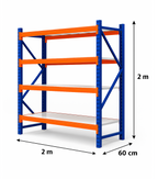 Rack Metálico Industrial 200x60x200 – 800KG  L200D