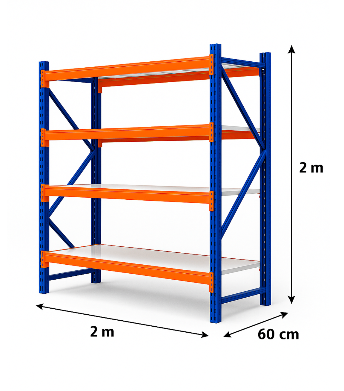 Rack Metálico Industrial 200x60x200 – 800KG  Venta Mayorista