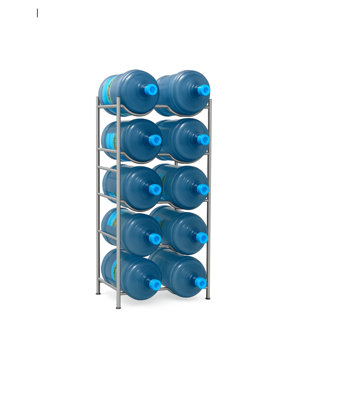 Rack Metálico Plateado Estante para 10 Bidones de Agua – Organizador de Alta Resistencia - 1 UNIDAD / Plateado
