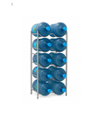 Rack Metálico Plateado Estante para 10 Bidones de Agua – Organizador de Alta Resistencia