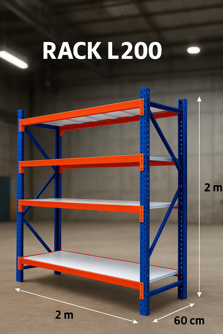 Rack Metálico Industrial 200x60x200 – 800KG  Venta Mayorista