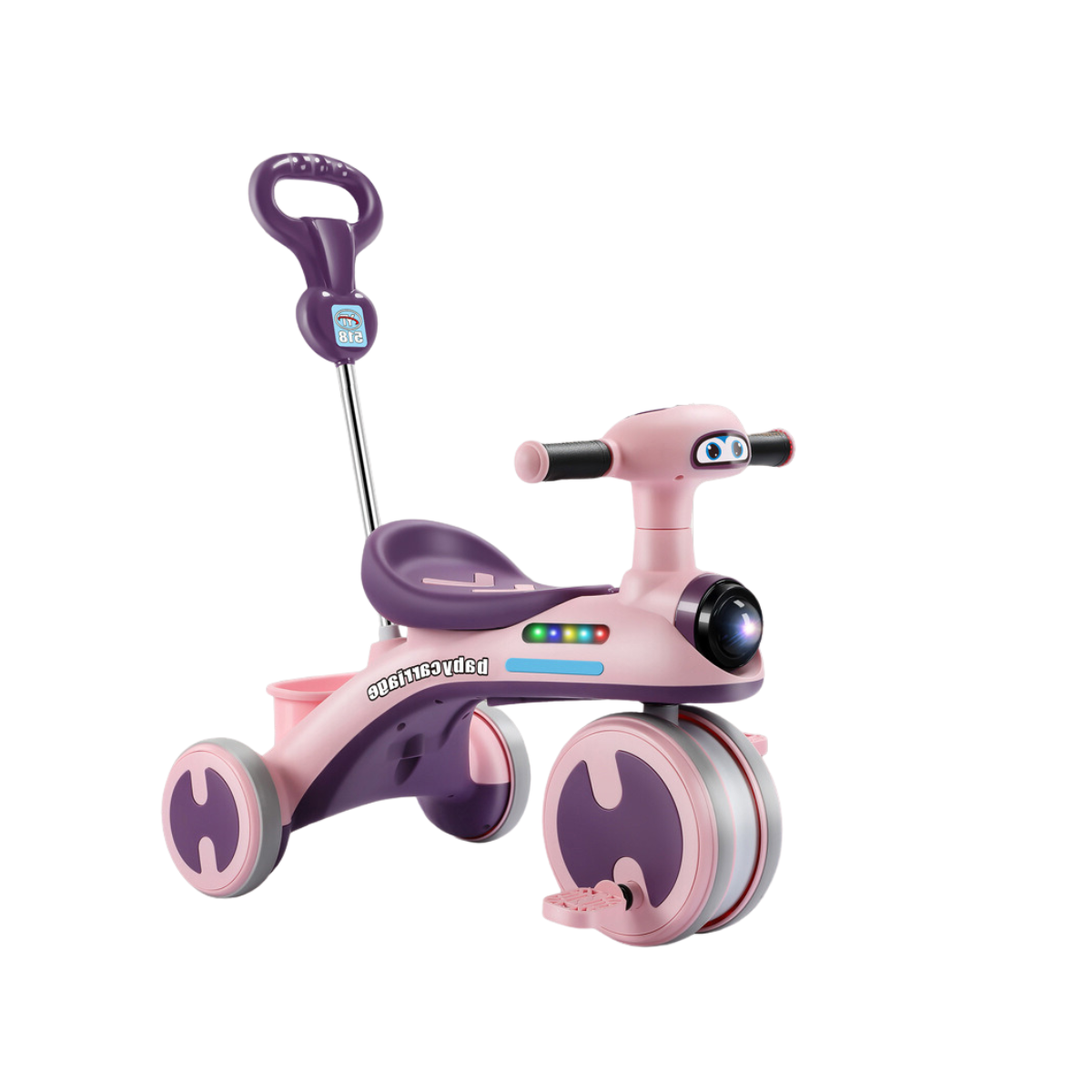 Triciclo Infantil con Empujador, Luces y Sonido – Ergonómico y Seguro