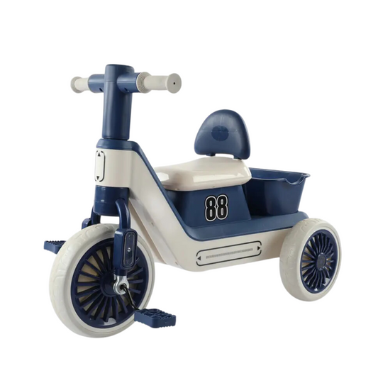Triciclo Infantil Estilo Moto con Luces, Sonido y Canasto