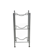 Rack Metálico Plateado para 3 Bidones de Agua – Organizador Compacto y Resistente