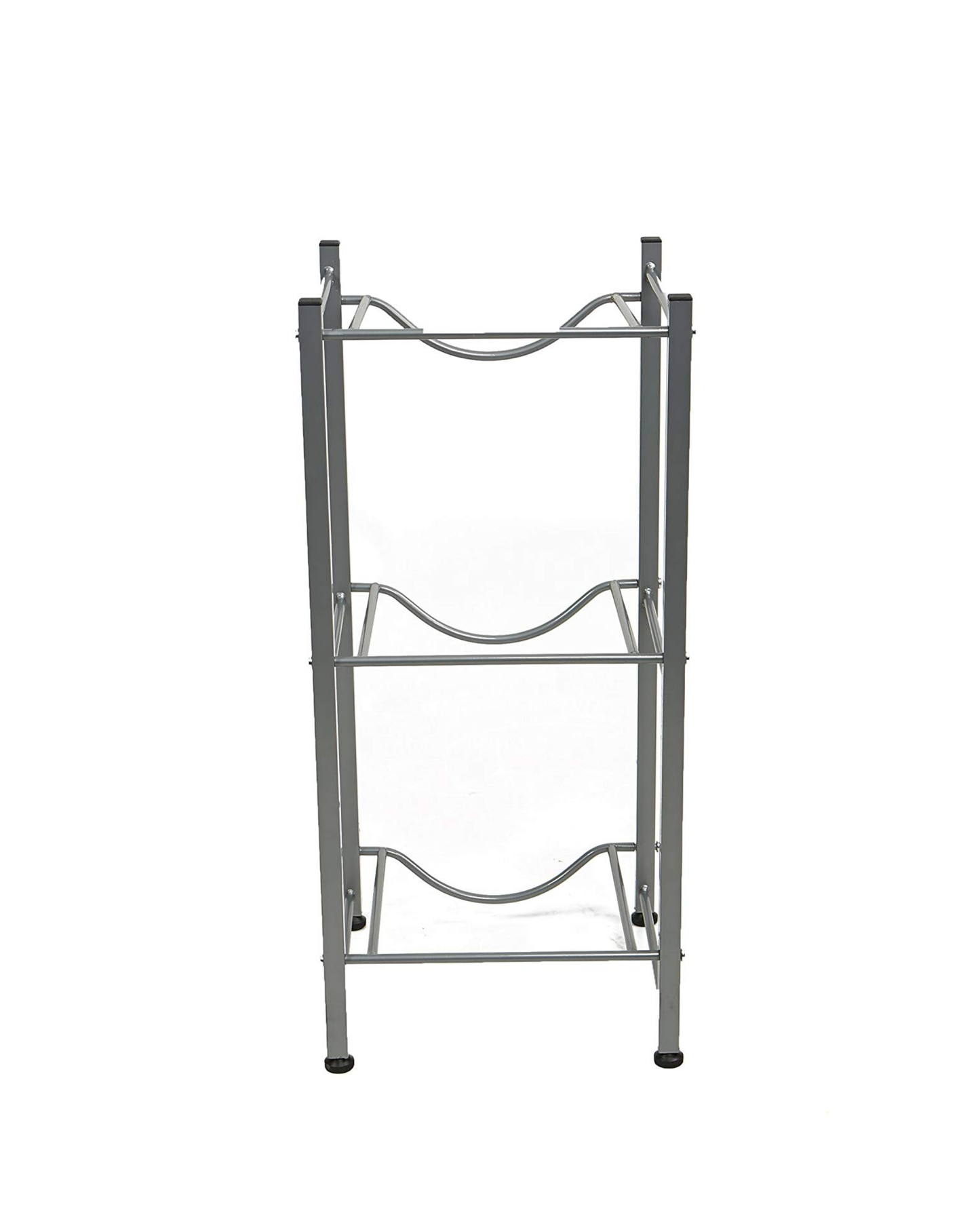 Rack Metálico Plateado para 3 Bidones de Agua – Organizador Compacto y Resistente