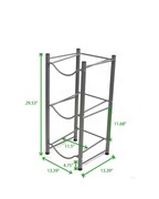 Rack Metálico Plateado para 3 Bidones de Agua – Organizador Compacto y Resistente