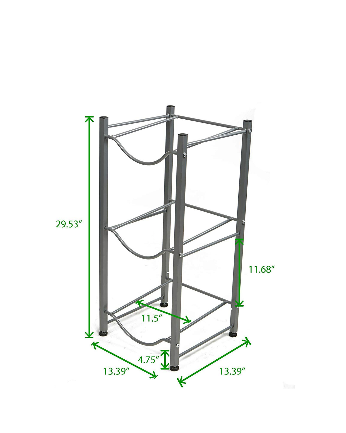 Rack Metálico Plateado para 3 Bidones de Agua – Organizador Compacto y Resistente