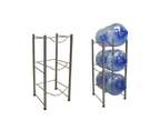 Rack Metálico Plateado para 3 Bidones de Agua – Organizador Compacto y Resistente