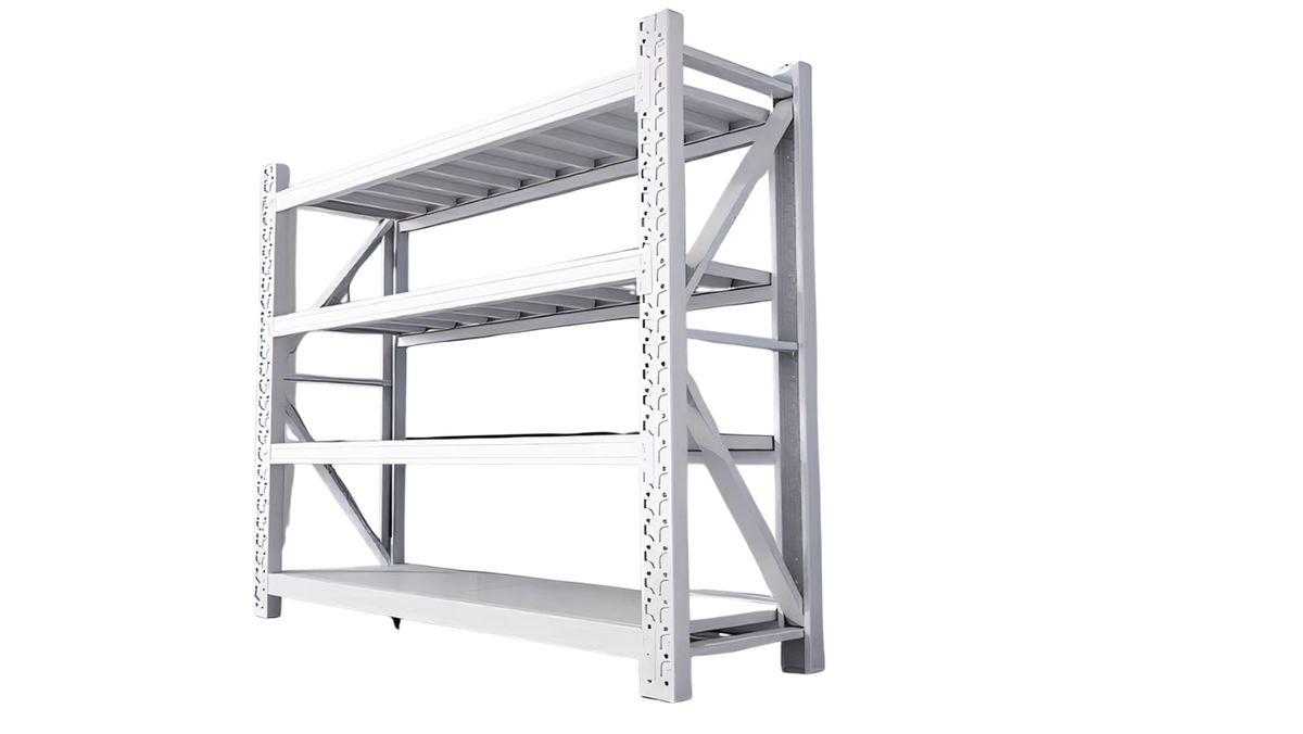 Vector Rack Metalico Rack metálico Compacto 200x150x50cm – 600KG L150D BLANCO – HEI STORE