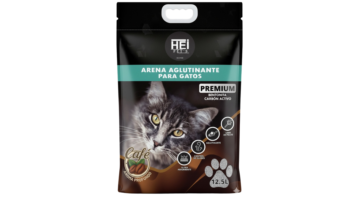 10KG Arena Aglutinante Para Gatos Aroma Café - 20KG