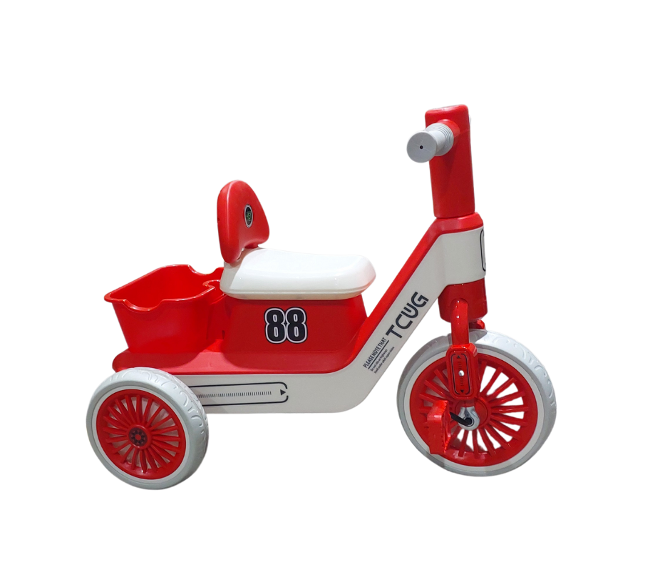 Triciclo Infantil Estilo Moto con Luces, Sonido y Canasto