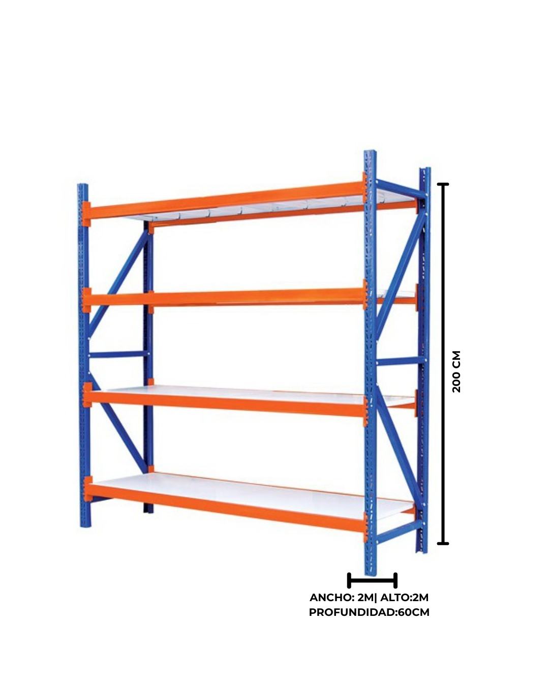 Estante Rack  Almacenamiento Liviano 200X50X150F - L150F - UNIDAD